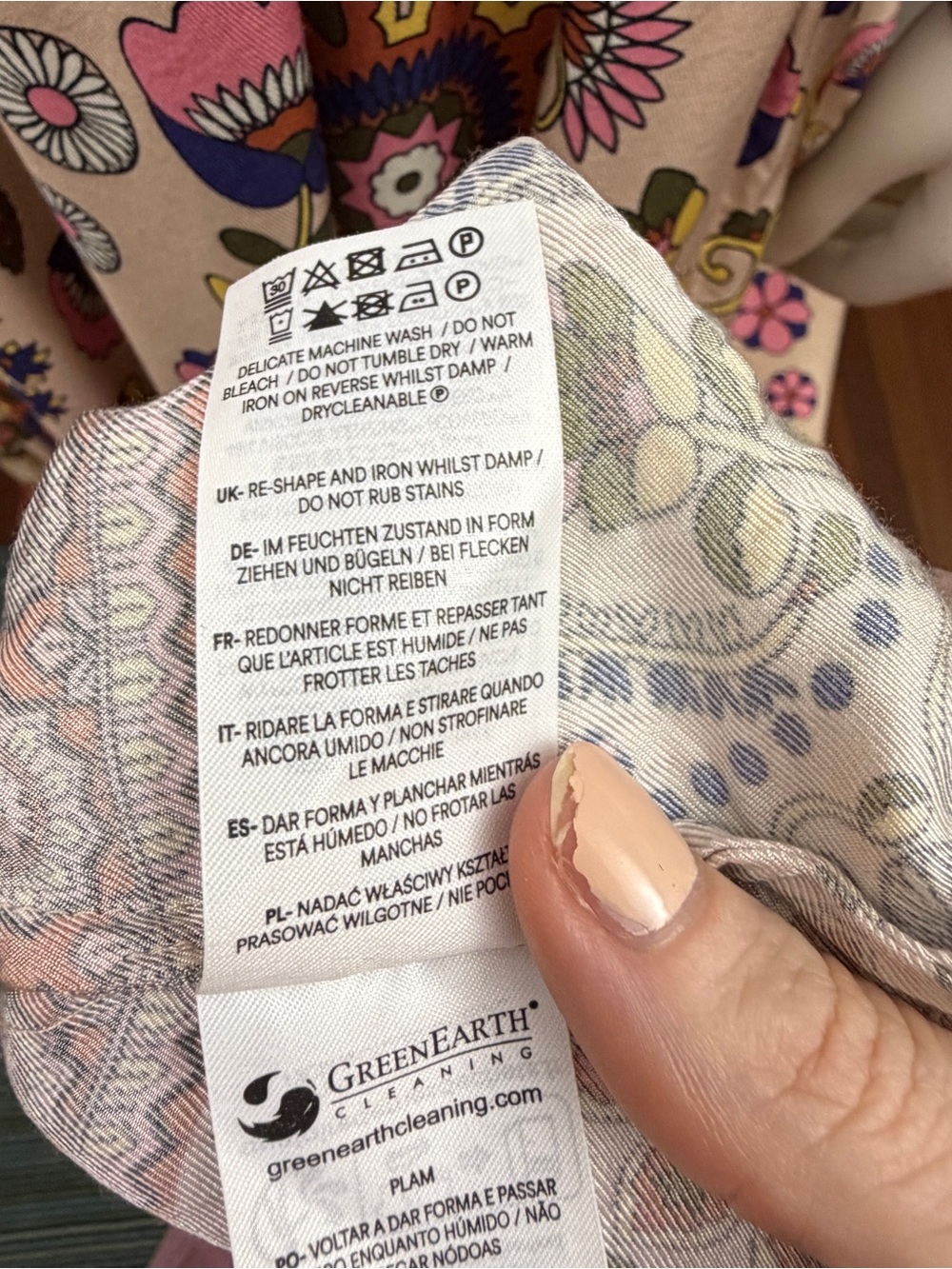 Boden Paisley Floral Long Sleeve Boho Maxi Dress - Cream, Pink, Green, Brown - Picture 14 of 15